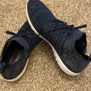 Skechers Women's Flex Appeal Navy Blue Sneakers Size 9.5 Memory Foam Air-Cooled